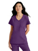 SKECHERS™ by Barco Dignity 1-Pocket Tuck-In Scrub Top-Egg Plant