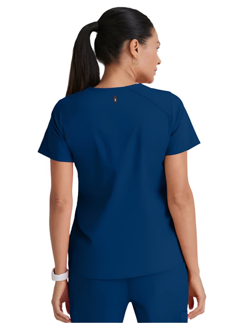 Grey's Anatomy Stretch™ by Barco Emma 4-Pocket V-Neck Scrub Top-Indigo