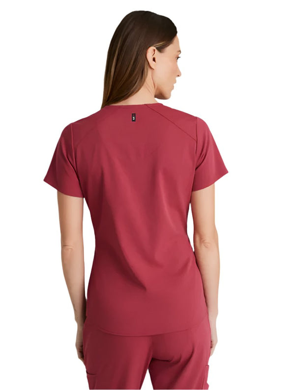 Grey's Anatomy Stretch™ by Barco Emma 4-Pocket V-Neck Scrub Top-Maple Red