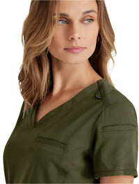 Grey's Anatomy Stretch™ by Barco Capri 2-Pocket Hourglass V-Neck Scrub Top-Olive