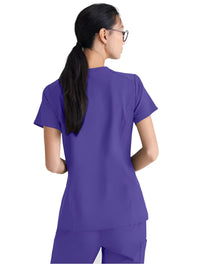 Grey's Anatomy™ Evolve by Barco Sway 1-Pocket Banded V-Neck  Scrub Top-Extra LG-New Grape