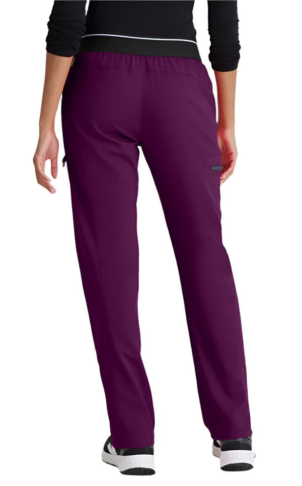 Grey's Anatomy™ by Barco  Kim 3-Pocket Mid-Rise Straight Leg Scrub Pant-Wine