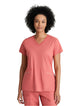 Barco One Performance Knit by Barco Victory Knit 2-Pocket V-Neck Scrub Top - Ginger Rose