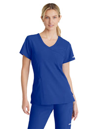 SKECHERS™ by Barco Reliance 3-Pocket Crossover V-Neck Scrub Top-Galaxy