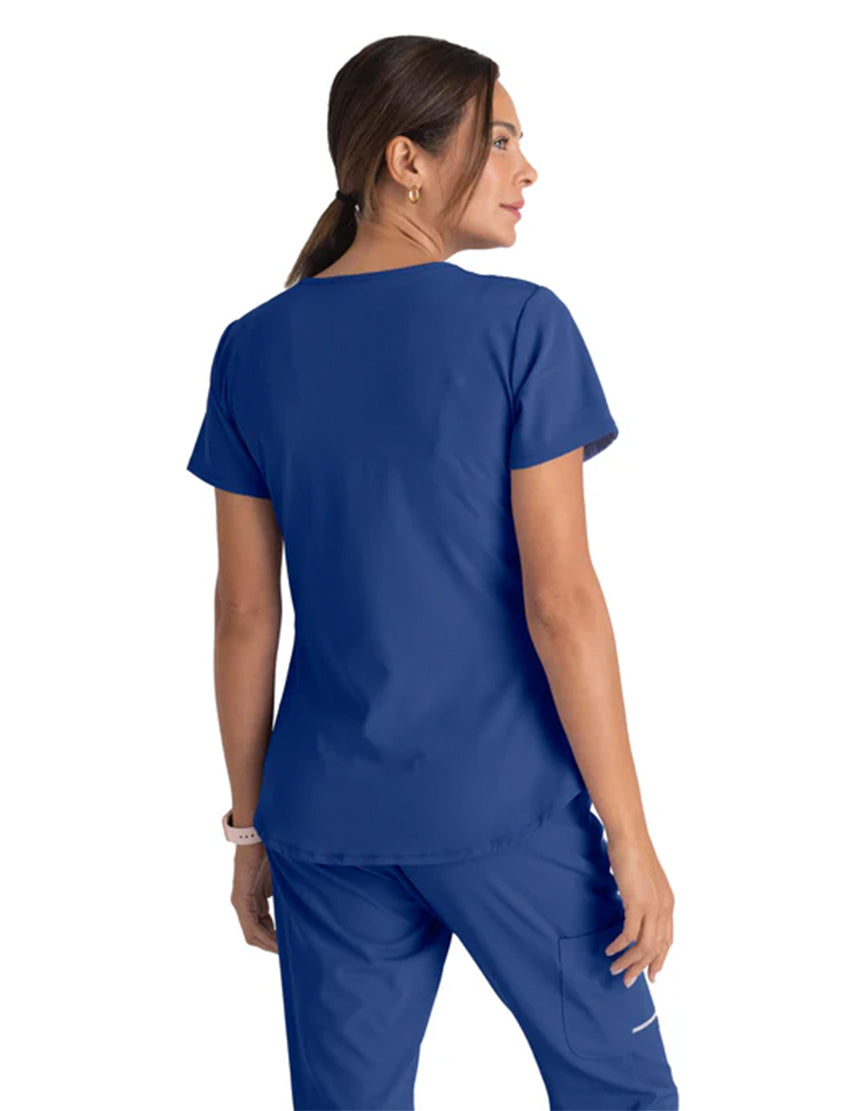 Skechers™ by Barco Breeze 3-Pocket Curved V-Neck Scrub Top-Galaxy