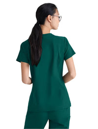 Grey's Anatomy™ Evolve by Barco Sway 1-Pocket Banded V-Neck  Scrub Top-Extra LG-Hunter Green