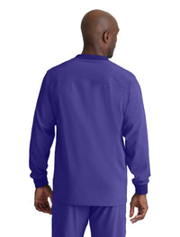 SKECHERS™ by Barco Structure 3-Pocket Crewneck Warmup Scrub Jacket-New Grape