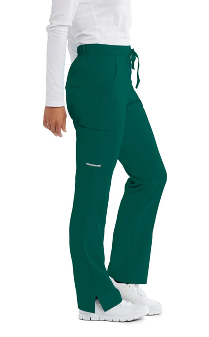 SKECHERS™ by barco Reliance 3-Pocket Mid-Rise Straight Leg Scrub Pant-Hunter Green