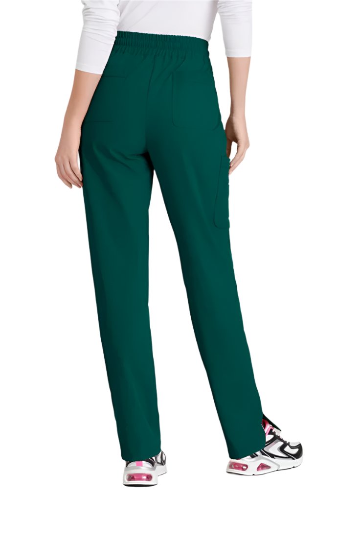 SKECHERS™ by barco Gamma 6-Pocket Mid-Rise Tapered Leg Scrub Pant-Hunter Green