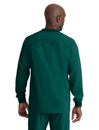 SKECHERS™ by Barco Structure 3-Pocket Crewneck Warmup Scrub Jacket-Hunter Green