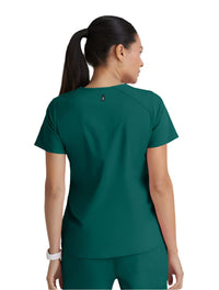 Grey's Anatomy Stretch™ by Barco Emma 4-Pocket V-Neck Scrub Top-Hunter Green