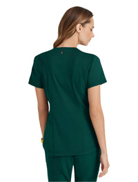 Grey's Anatomy Stretch™ by Barco Capri 2-Pocket Hourglass V-Neck Scrub Top-Hunter Green