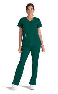 SKECHERS™ by barco Reliance 3-Pocket Mid-Rise Straight Leg Scrub Pant-Hunter Green