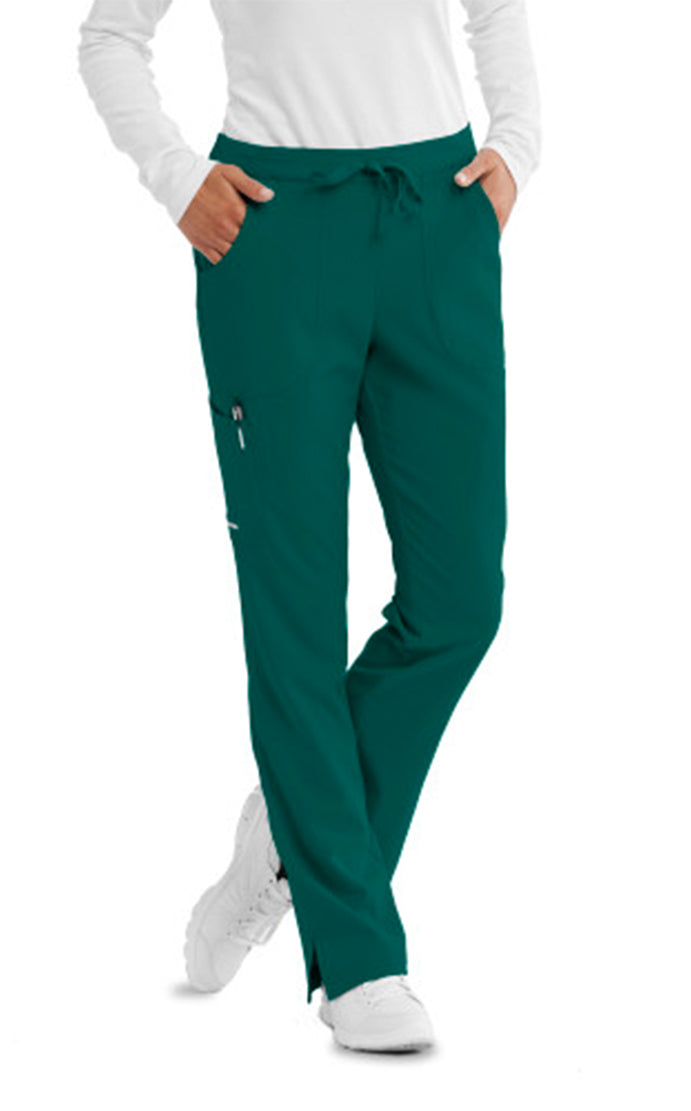 SKECHERS™ by barco Reliance 3-Pocket Mid-Rise Straight Leg Scrub Pant-Hunter Green