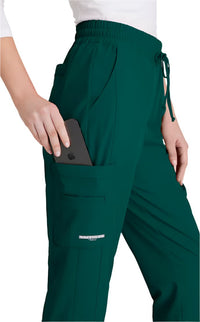 SKECHERS™ by barco Gamma 6-Pocket Mid-Rise Tapered Leg Scrub Pant-Hunter Green