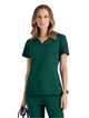 Grey's Anatomy Stretch™ by Barco Capri 2-Pocket Hourglass V-Neck Scrub Top-Hunter Green