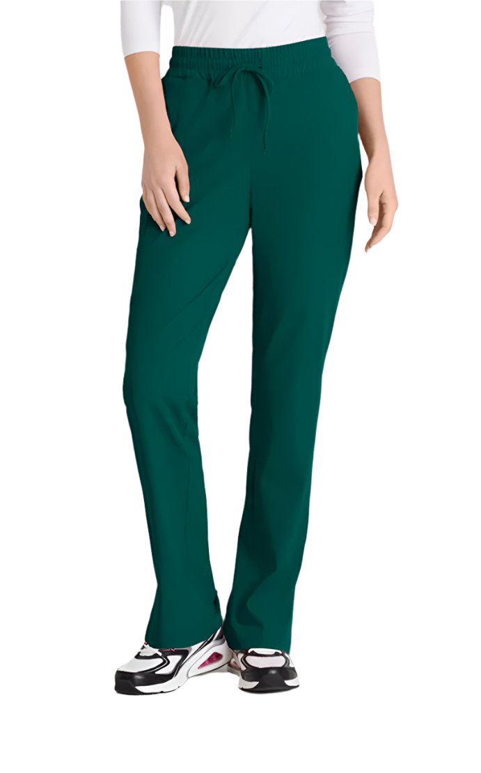 SKECHERS™ by barco Gamma 6-Pocket Mid-Rise Tapered Leg Scrub Pant-Hunter Green