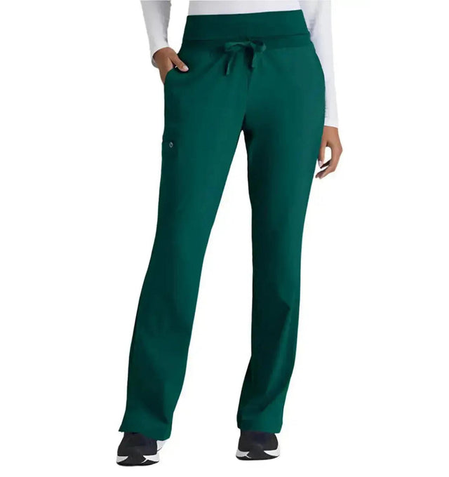 Barco One™ by Barco Stride 5-Pocket Mid-Rise Straight Leg Scrub Pant-Hunter Green