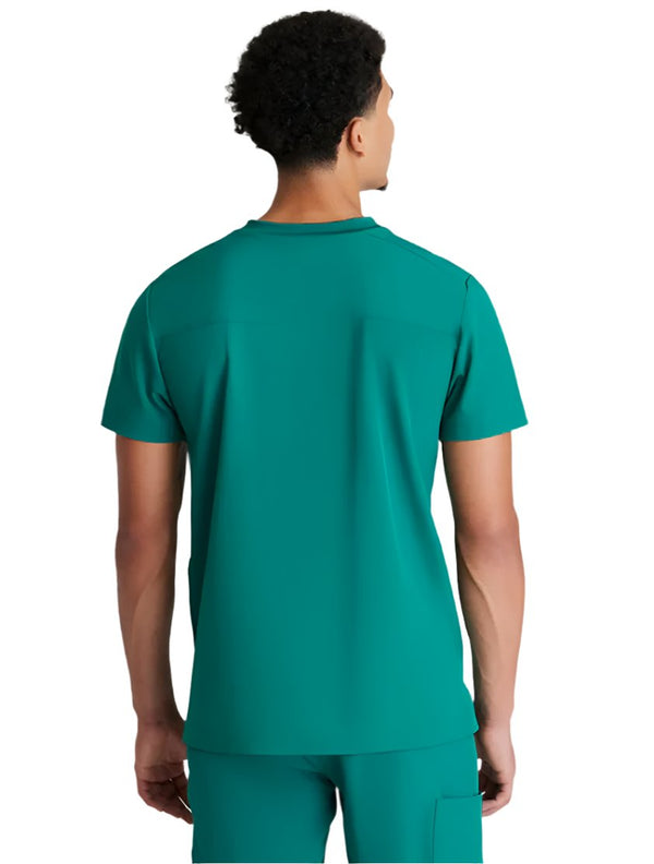 Grey's Anatomy Stretch™ by Barco Thesis 3-Pocket Round Neck Scrub Top - Hunter Green