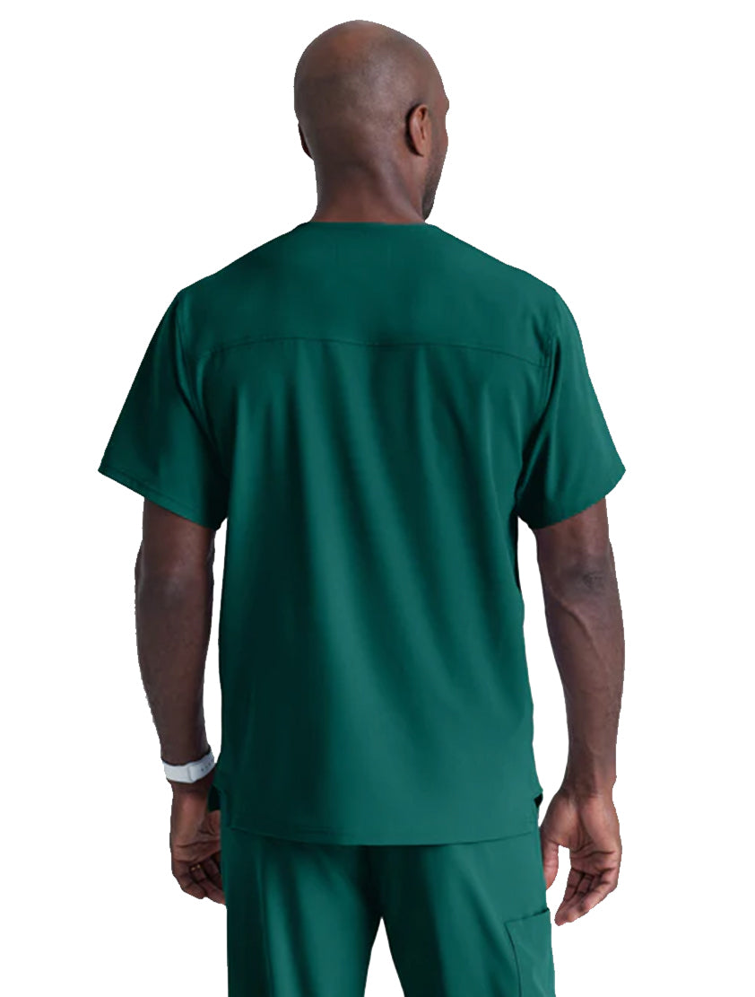 SKECHERS™ by Barco Structure 1-Pocket V-Neck Scrub Top-Hunter Green