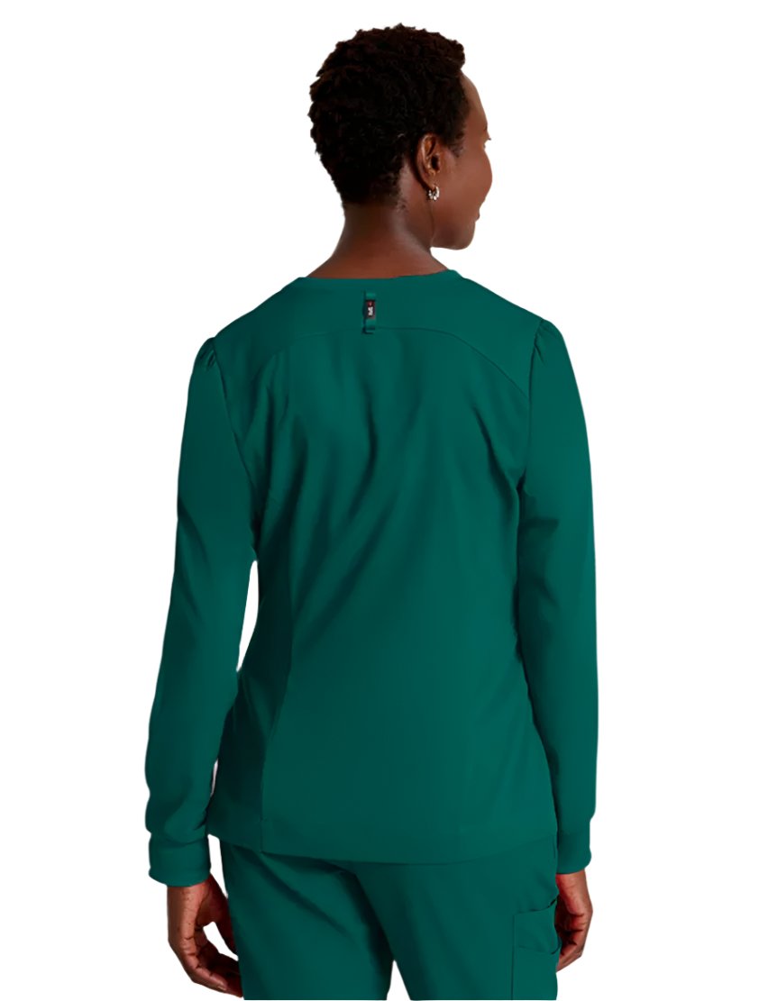 Grey's Anatomy Stretch™ by Barco  Millie 3-Pocket Crewneck Scrub Jacket -Hunter Green