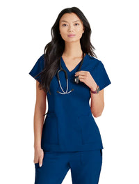 Barco Unify™ by Barco PURPOSE 4-POCKET V-NECK SCRUB TOP -  Indigo