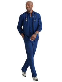 Barco One™ by Barco AMPLIFY 3-POCKET STAND-UP COLLAR WARMUP SCRUB JACKET-Indigo