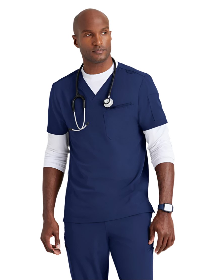 Barco Unify™ by Barco RALLY 3-POCKET V-NECK SCRUB TOP - Indigo