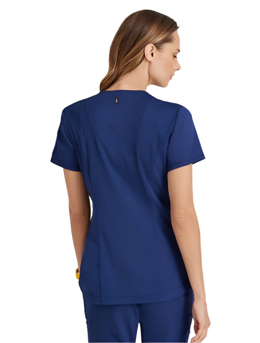 Grey's Anatomy Stretch™ by Barco Capri 2-Pocket Hourglass V-Neck Scrub Top-Indigo