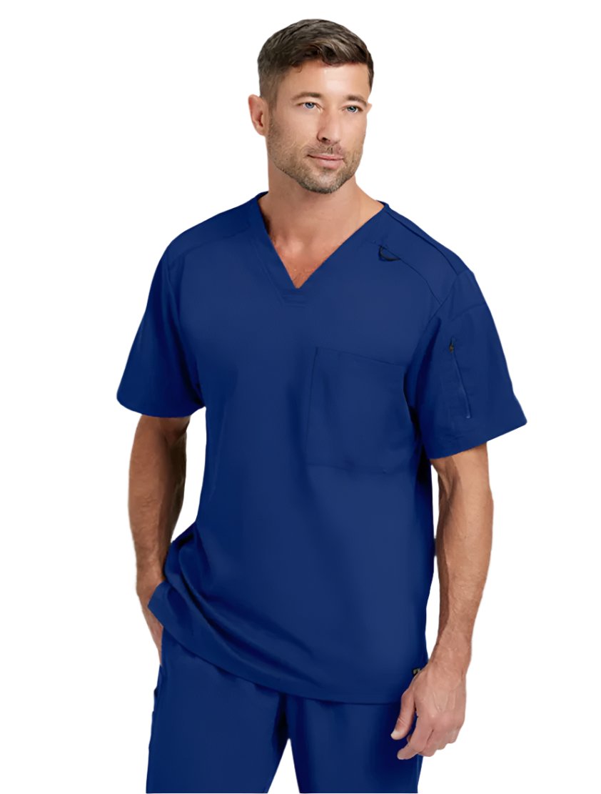 Grey's Anatomy Stretch™ by Barco Murphy 2-Pocket V-Neck Scrub Top-Indigo