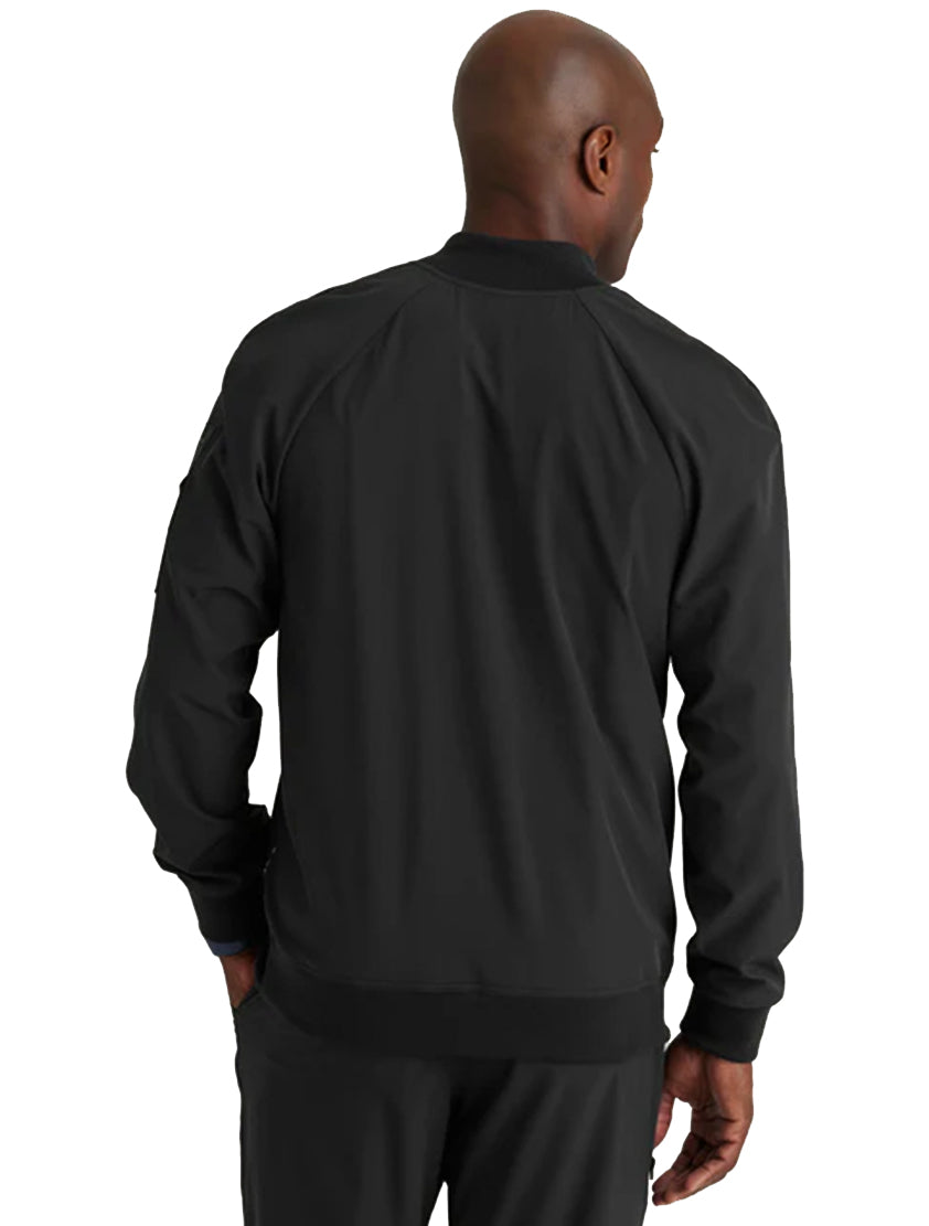 Barco One™ by Barco AMPLIFY 3-POCKET STAND-UP COLLAR WARMUP SCRUB JACKET-Black