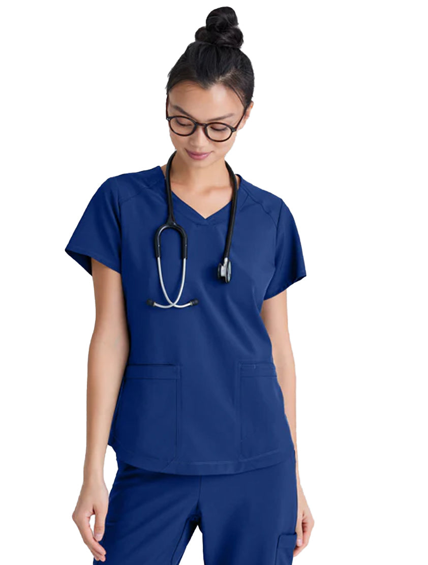 Grey's Anatomy™ Evolve by Barco Rhythm 2-Pocket CICLO® Scrub Top-Indigo