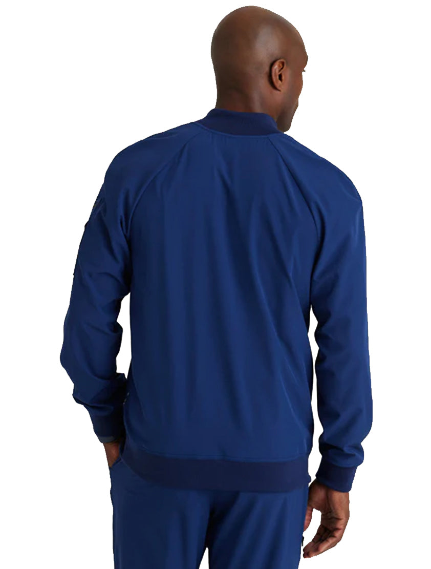 Barco One™ by Barco AMPLIFY 3-POCKET STAND-UP COLLAR WARMUP SCRUB JACKET-Indigo