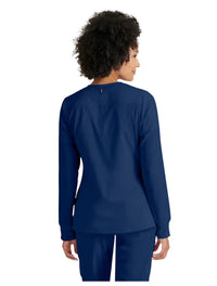 Grey's Anatomy Stretch™ by Barco  Gianna 5-Pocket Crewneck Scrub Jacket-Indigo