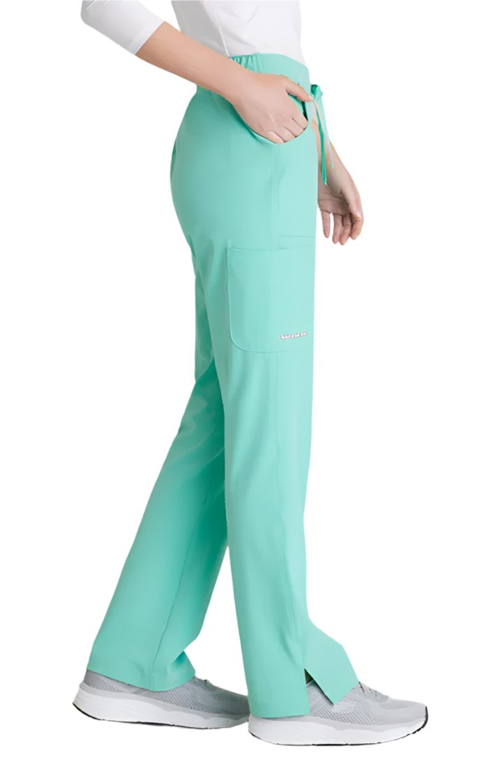 SKECHERS™ by barco Reliance 3-Pocket Mid-Rise Straight Leg Scrub Pant-Light Jade