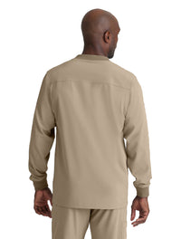 SKECHERS™ by Barco Structure 3-Pocket Crewneck Warmup Scrub Jacket-New Khaki