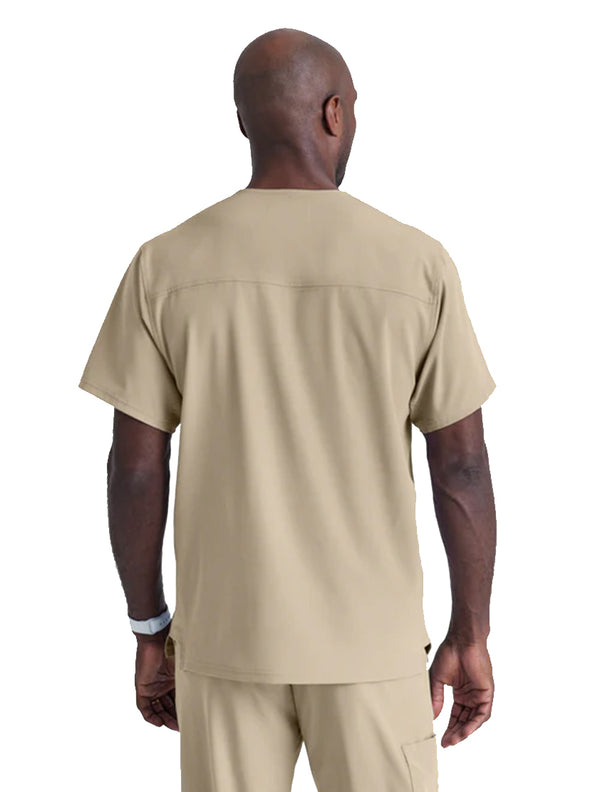 SKECHERS™ by Barco Structure 1-Pocket V-Neck Scrub Top-New Khaki