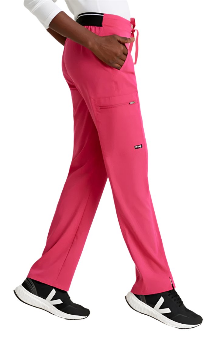 Grey's Anatomy™ by Barco  Kim 3-Pocket Mid-Rise Straight Leg Scrub Pant-Vibrance Pink