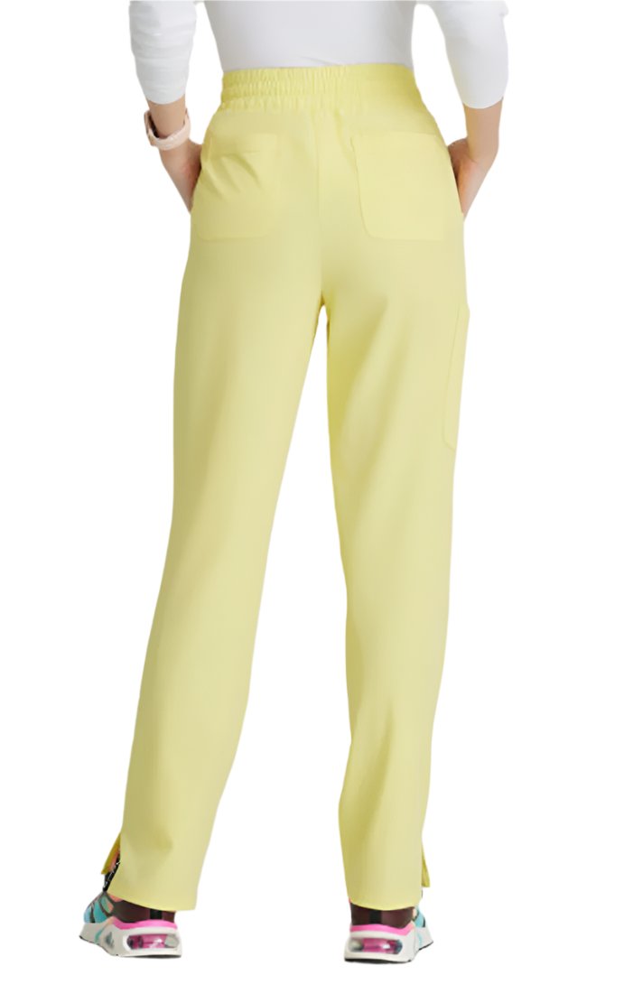 SKECHERS™ by barco Gamma 6-Pocket Mid-Rise Tapered Leg Scrub Pant-Lemon Glow