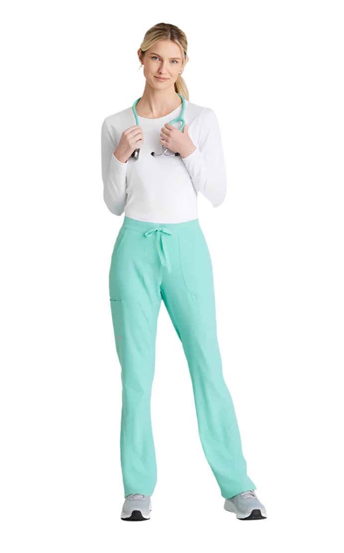 SKECHERS™ by barco Reliance 3-Pocket Mid-Rise Straight Leg Scrub Pant-Light Jade