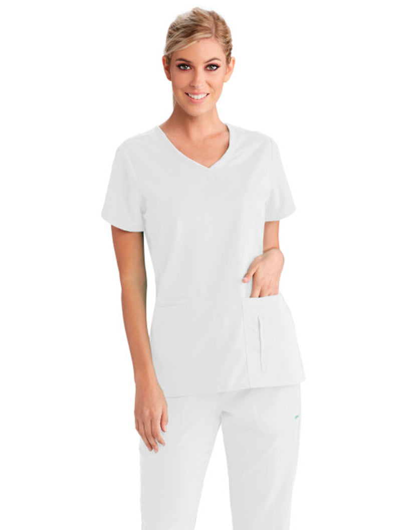 Grey's Anatomy™ by Barco Cora 4-Pocket Scrub Top-White