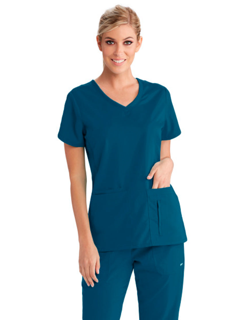 Grey's Anatomy™ by Barco Cora 4-Pocket Scrub Top-Bahama