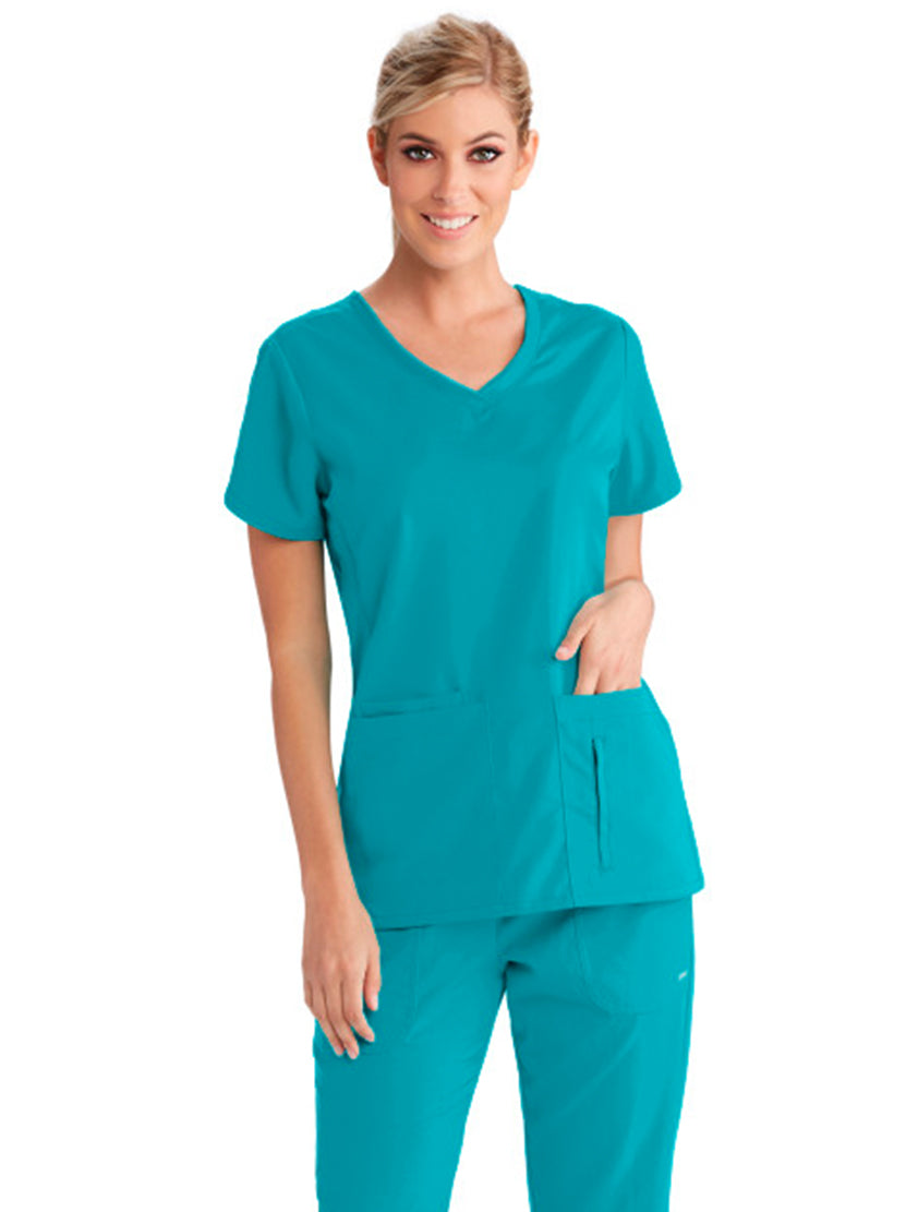 Grey's Anatomy™ by Barco Cora 4-Pocket Scrub Top-Teal