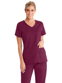 Grey's Anatomy™ by Barco Cora 4-Pocket Scrub Top-Wine