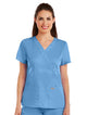 Grey's Anatomy™ by Barco Riley 3-Pocket Mock Wrap V-Neck Scrub Top-Ceil