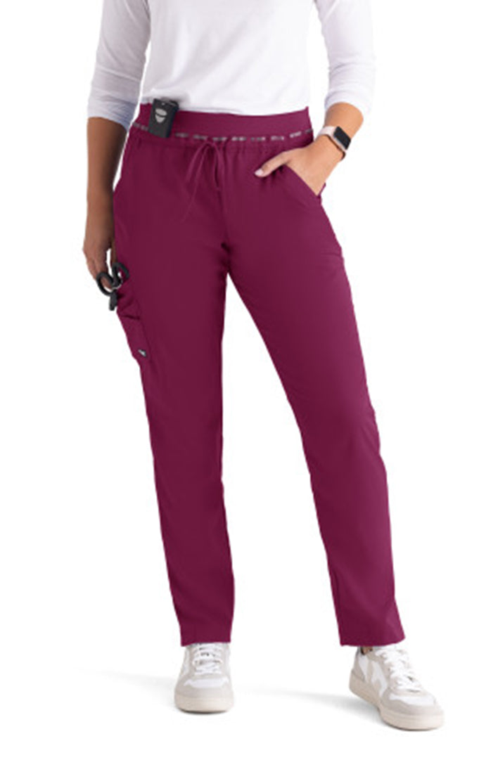 Barco 7PKT Logo Trim Tapered Pant-Wine