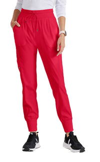 Grey's Anatomy™ Stretch by Barco 7-Pocket Jogger Pant-Scartled Red