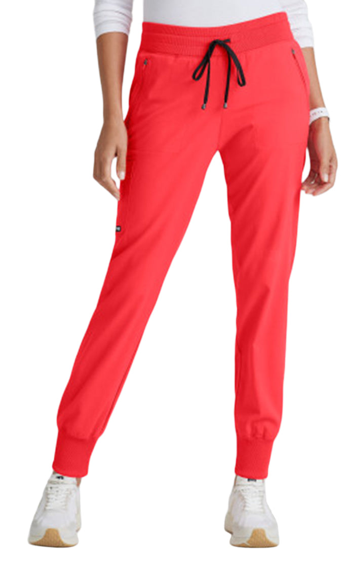 Grey's Anatomy Stretch™ by Barco Eden 5-Pocket Mid Rise Jogger Scrub Pant-Coral Love