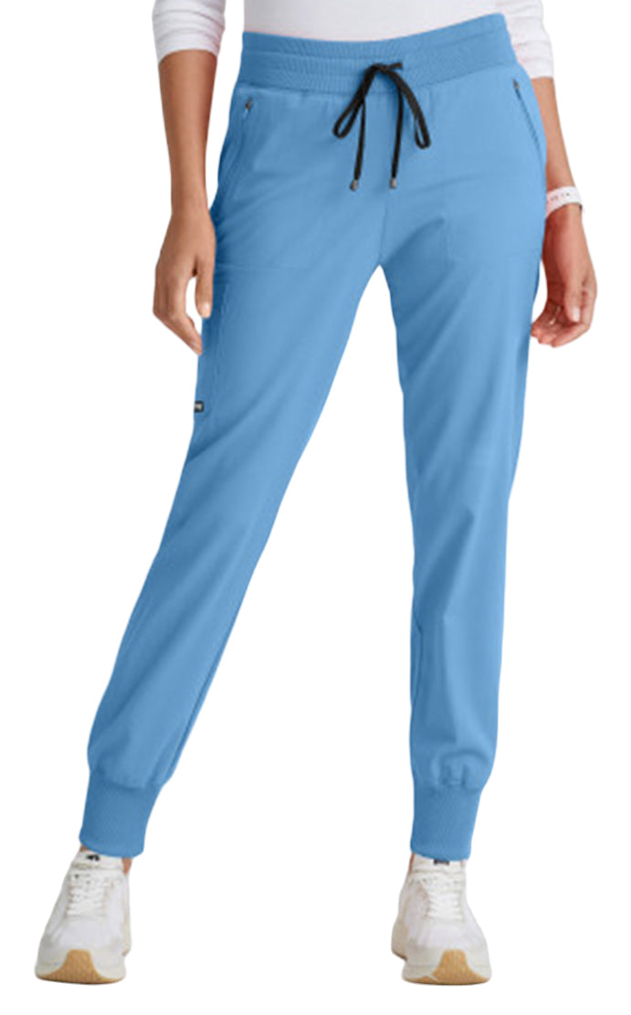 Grey's Anatomy Stretch™ by Barco Eden 5-Pocket Mid Rise Jogger Scrub Pant-Ceil Blue