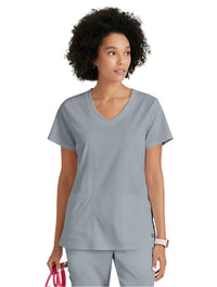 Grey's Anatomy Stretch™ by Barco Serena 3-Pocket Curved V-Neck Scrub Top-MoonStruck